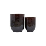 POT DX DARK BROWN SET OF 2 OUTDOOR